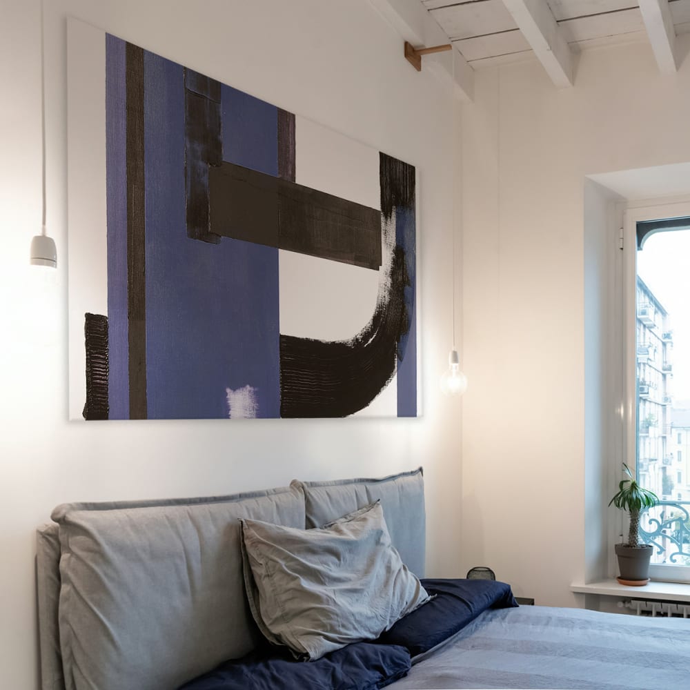 Tableau archit bleu en toile imprimée, 200x110 cm