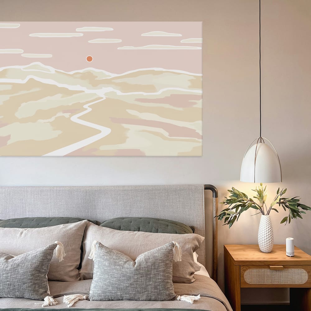 Tableau soleil couchant en toile imprimée, 200x110 cm