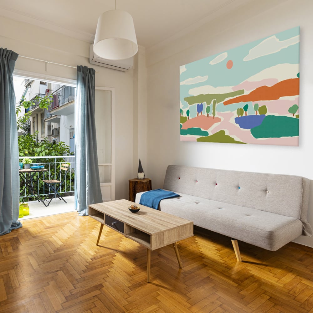 Tableau été en  en toile imprimée, 150x90 cm