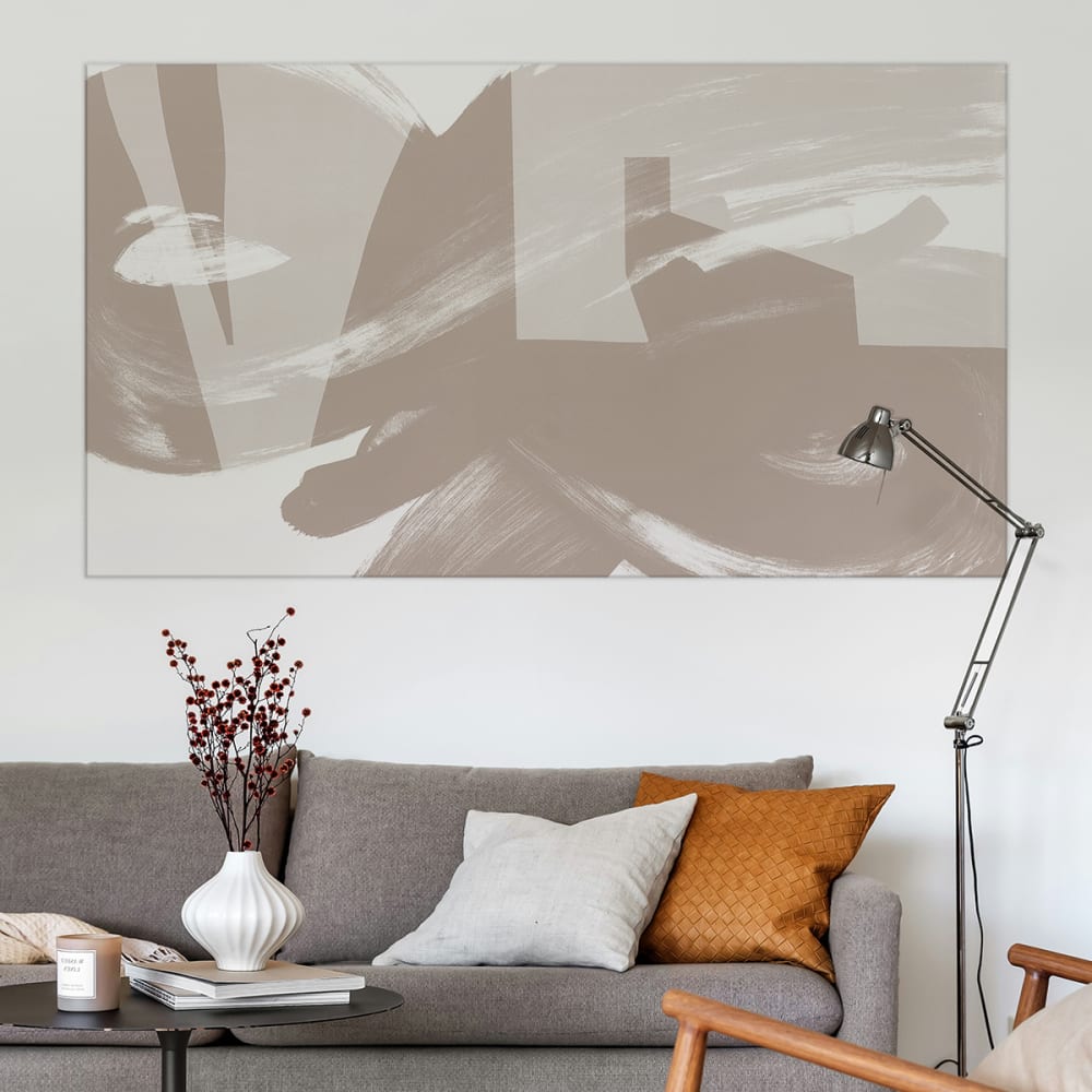 Tableau skyline brun en toile imprimée, 150x90 cm