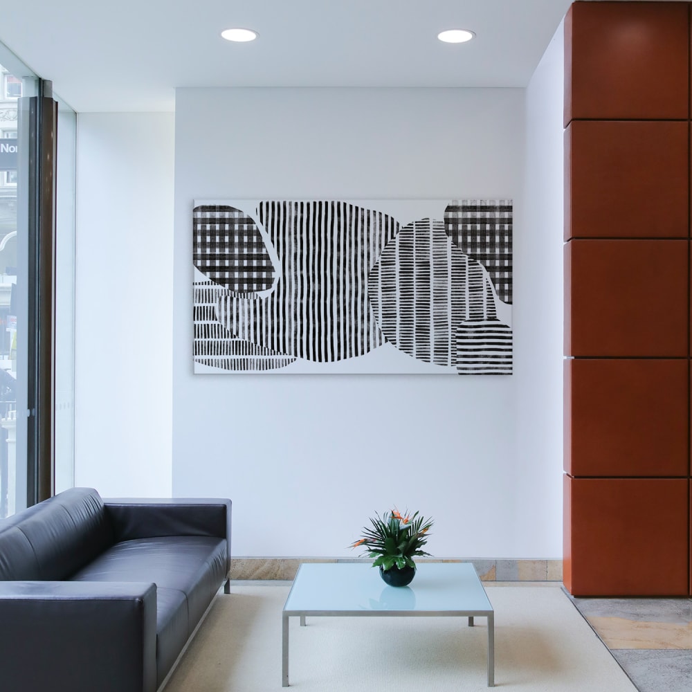 Tableau canopée noir en toile imprimée, 150x90 cm