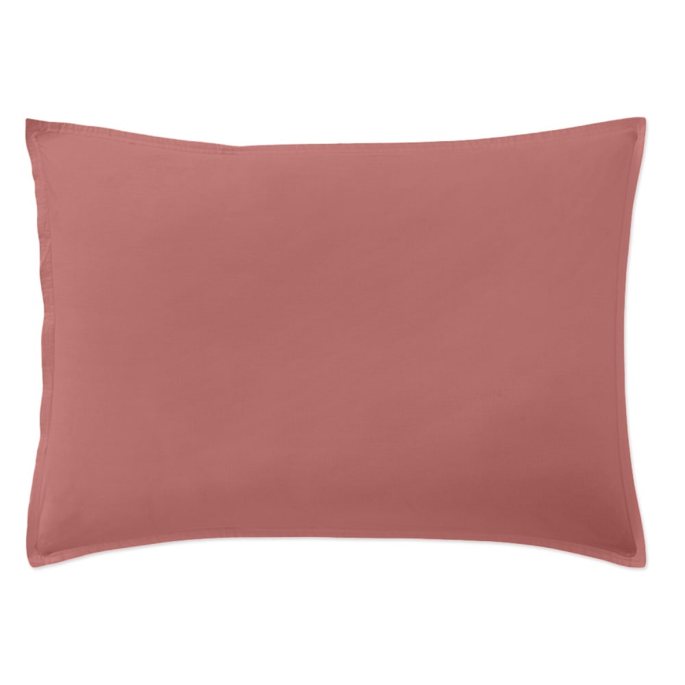 Taie d'oreiller percale de coton vieux rose 50x70 cm