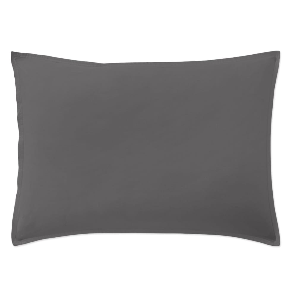 Taie d'oreiller percale de coton gris magnet 50x70 cm
