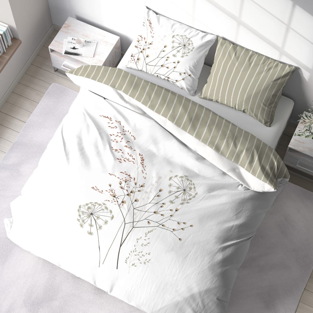 Parure housse de couette en coton imprimée + 2 taies 240x220 cm — vue 3