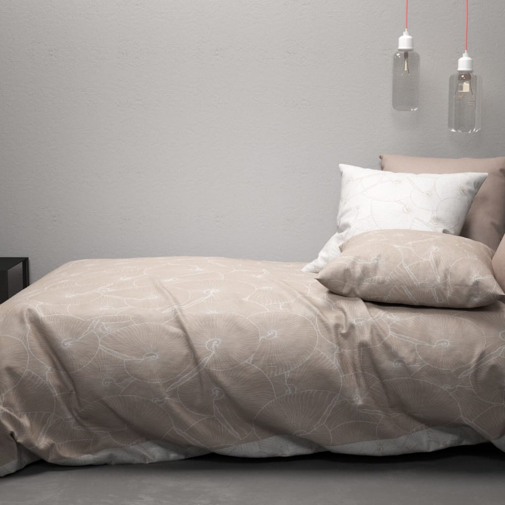 PLAGE - Parure housse de couette coton beige 240x220 cm