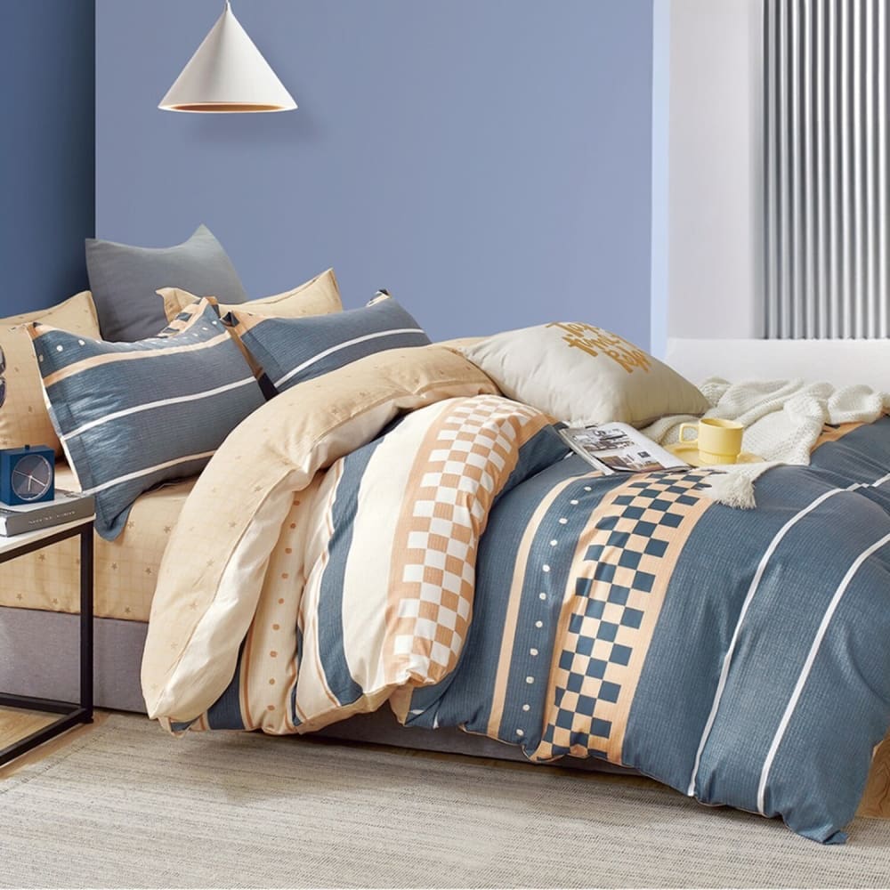 Parure housse de couette 100% percale de coton + 2 taies 240x220 cm