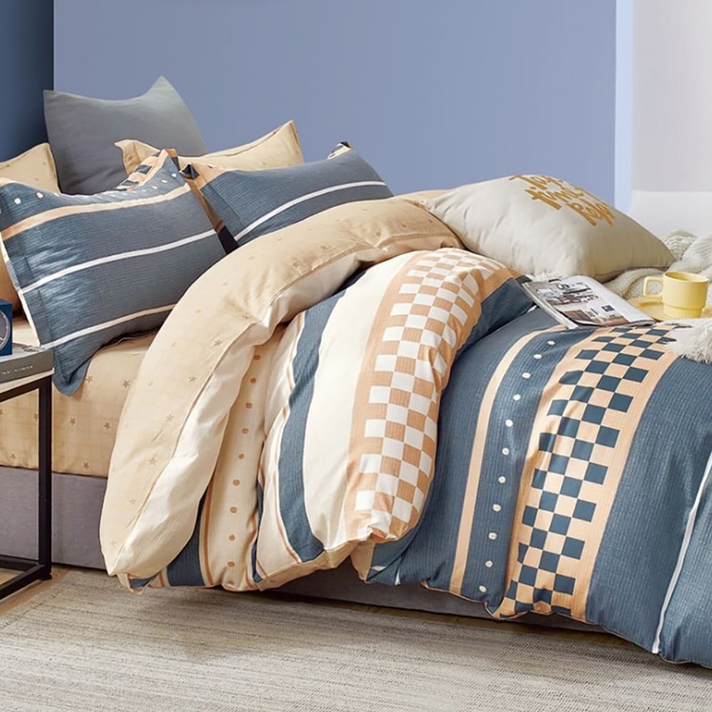 Parure housse de couette 100% percale de coton + 2 taies 240x220 cm — vue 3