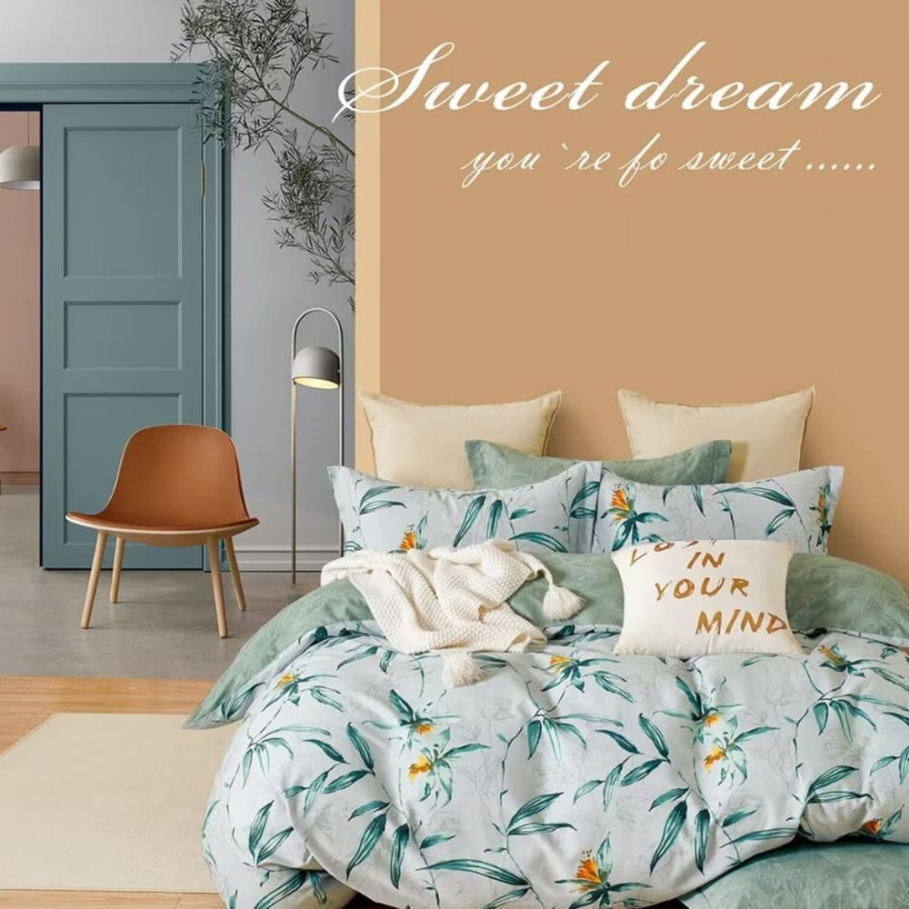 Parure housse de couette en polycoton imprimée + 2 taies 240x220 cm