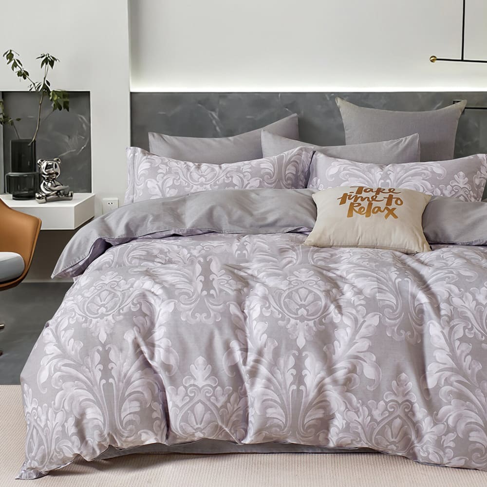 Parure housse de couette 100% percale de coton + 2 taies 240x220 cm