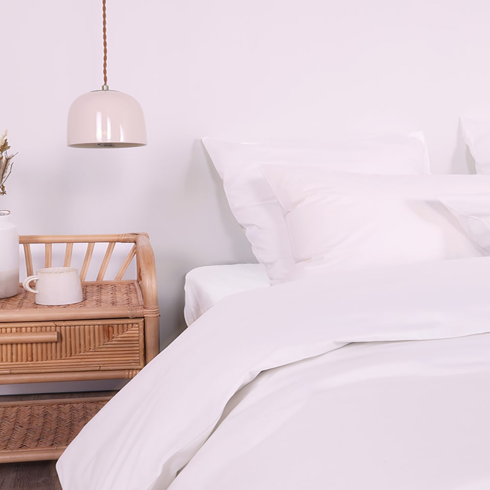Parure de lit en percale de coton bio blanc 240x220 — vue 4