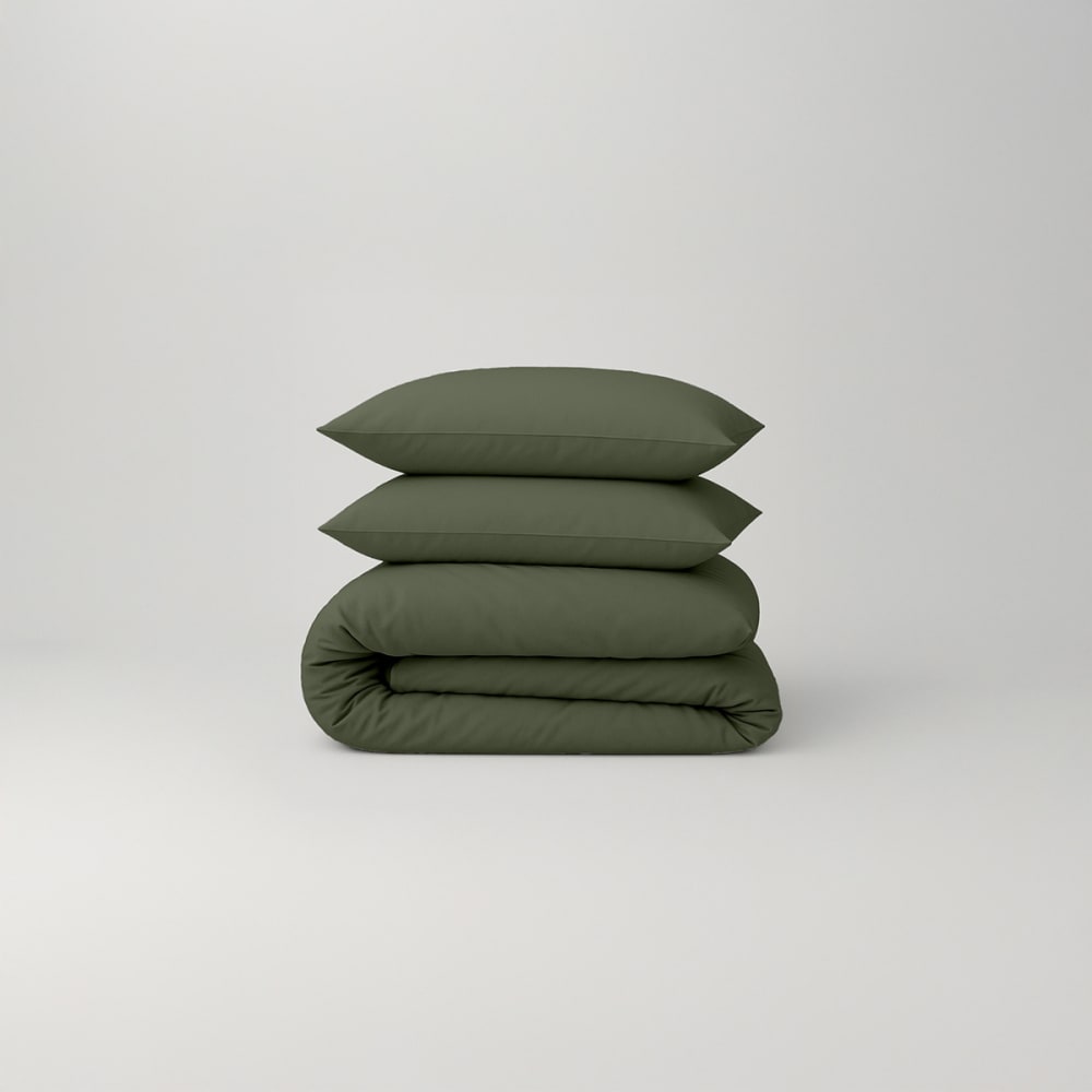 Parure de lit en percale de coton bio kaki 240x220 — vue 3
