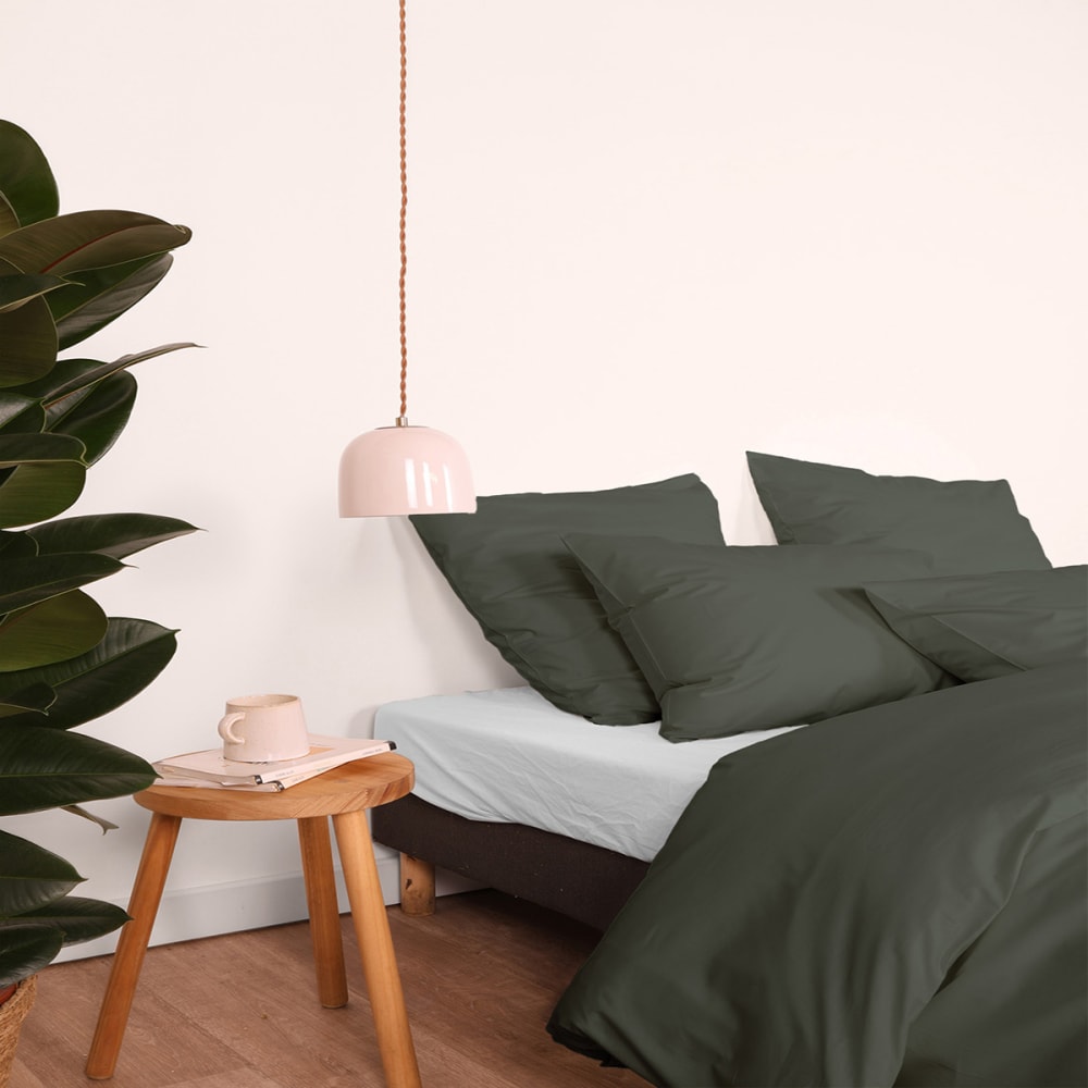 Parure de lit en percale de coton bio kaki 240x220 — vue 4