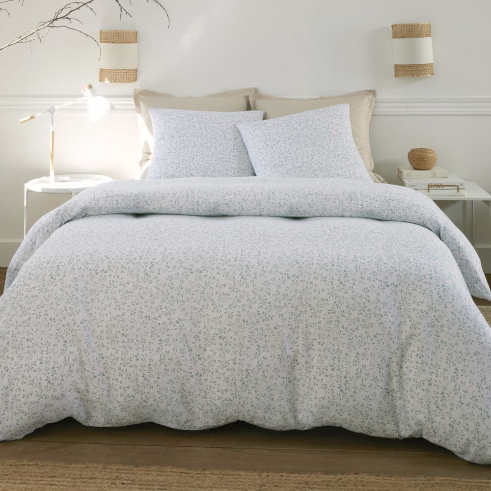 Parure housse de couette coton motif feuillage + 2 taies 240x220 cm — vue 3
