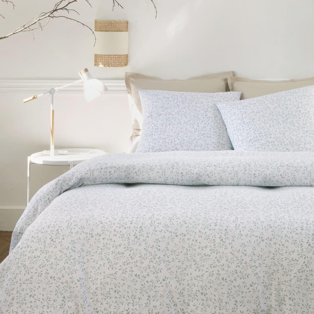 Parure housse de couette coton motif feuillage + 2 taies 240x220 cm — vue 4