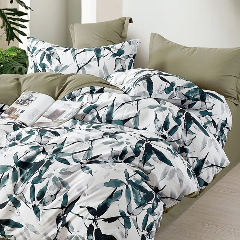 Parure housse de couette 100% percale de coton + 2 taies 240x220 cm - Maisons du Monde