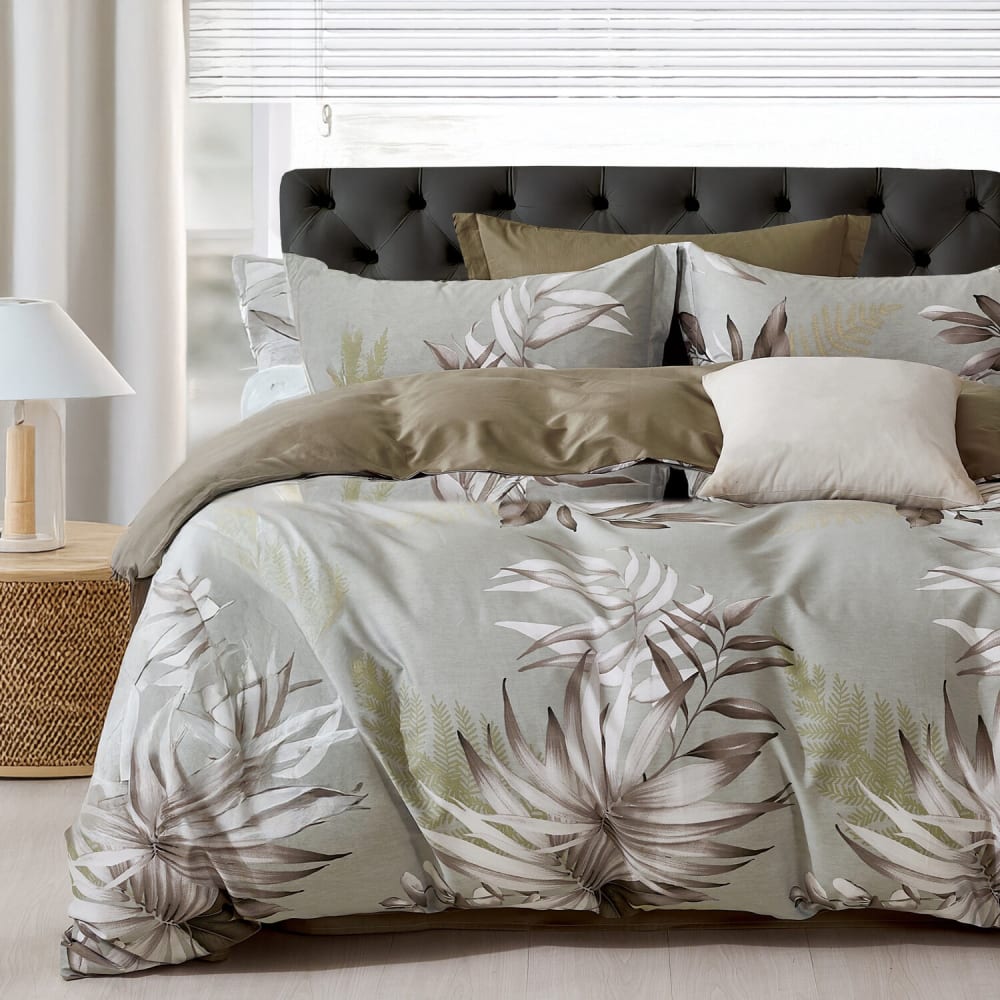 Parure housse de couette 100% percale de coton + 2 taies 240x220 cm