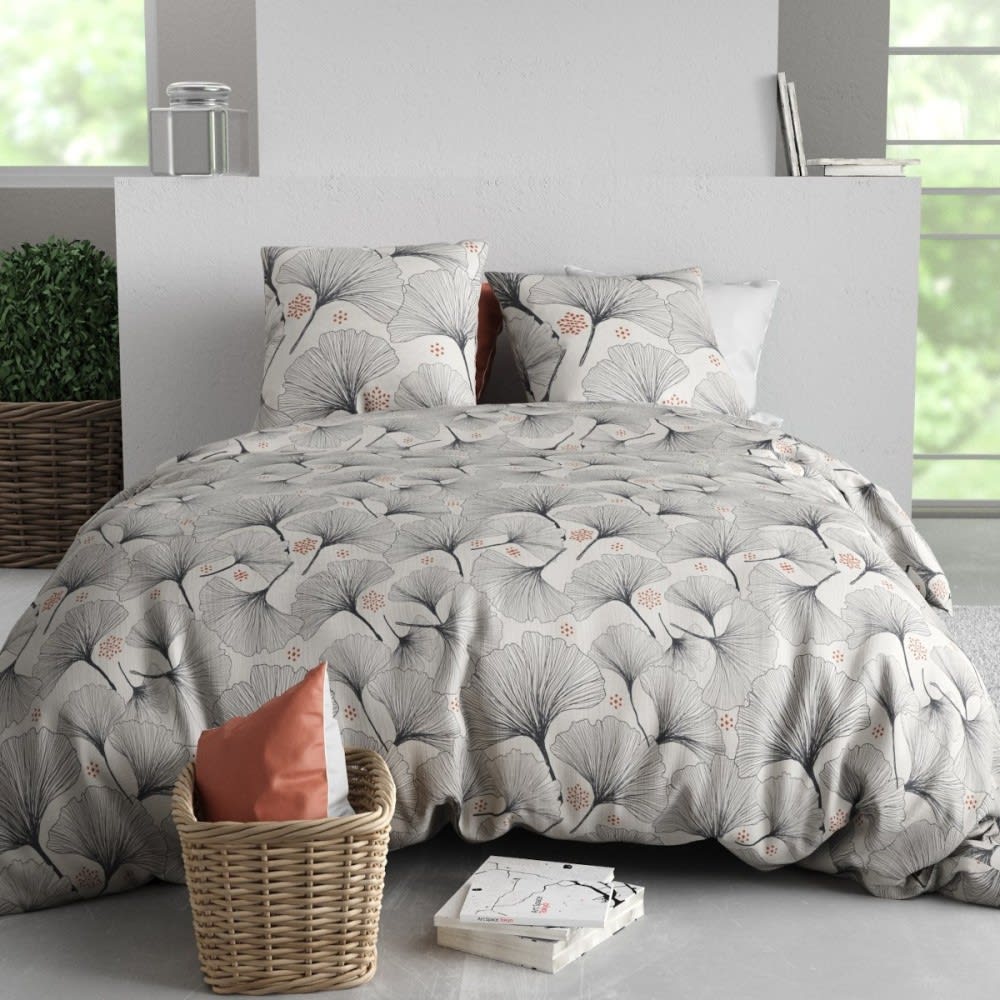 Parure de couette 100% coton 57 fils imprimée 260x240cm 2 taies