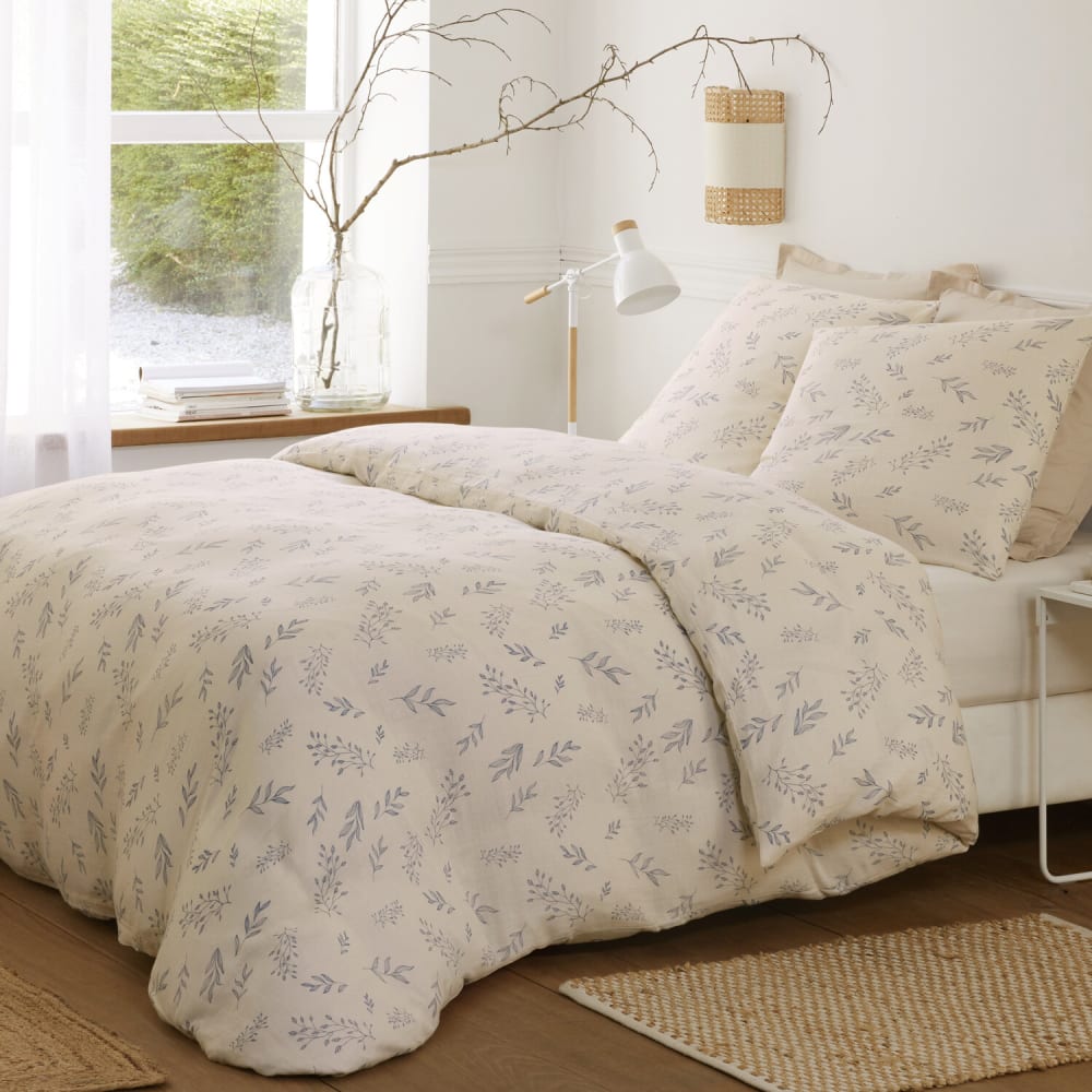 Parure housse de couette coton imprimée + 2 taies 240x220 cm