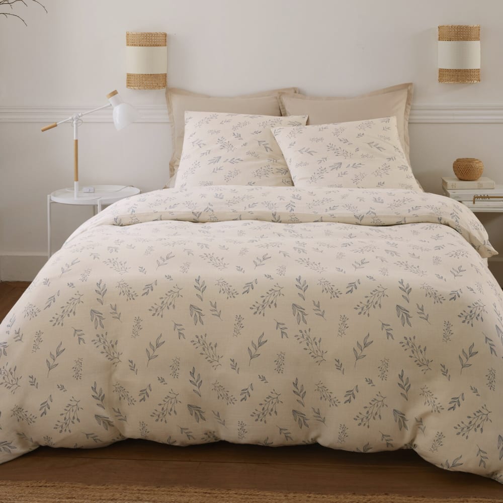 Parure housse de couette coton imprimée feuillage + 2 taies 240x220 cm — vue 4