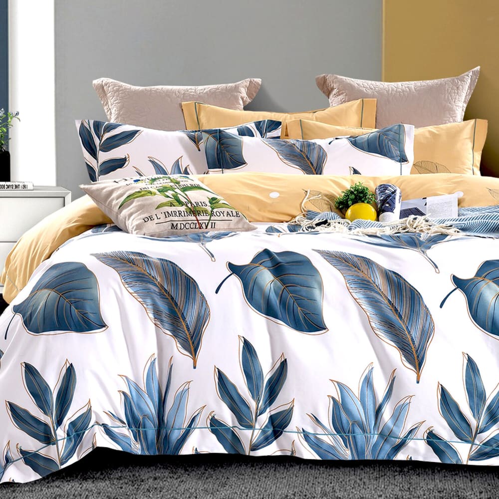 Parure housse de couette en polycoton imprimée + 2 taies 240x220 cm - Maisons du Monde