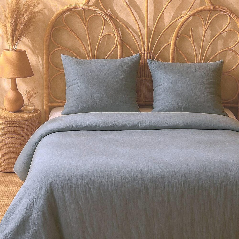 Parure housse de couette polyester bleu 240x220 cm