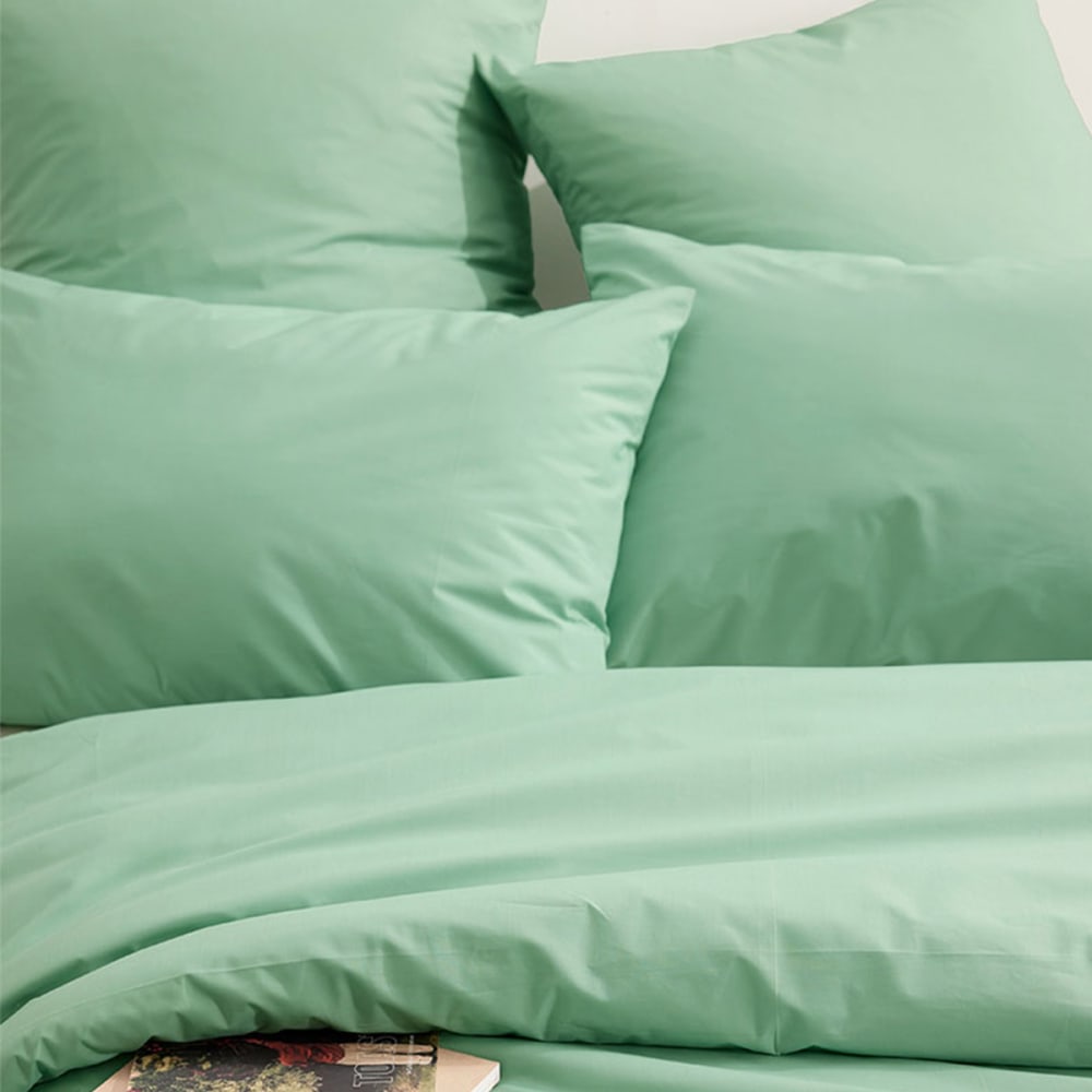 Parure de lit en percale de coton bio vert menthe 240x220 — vue 4