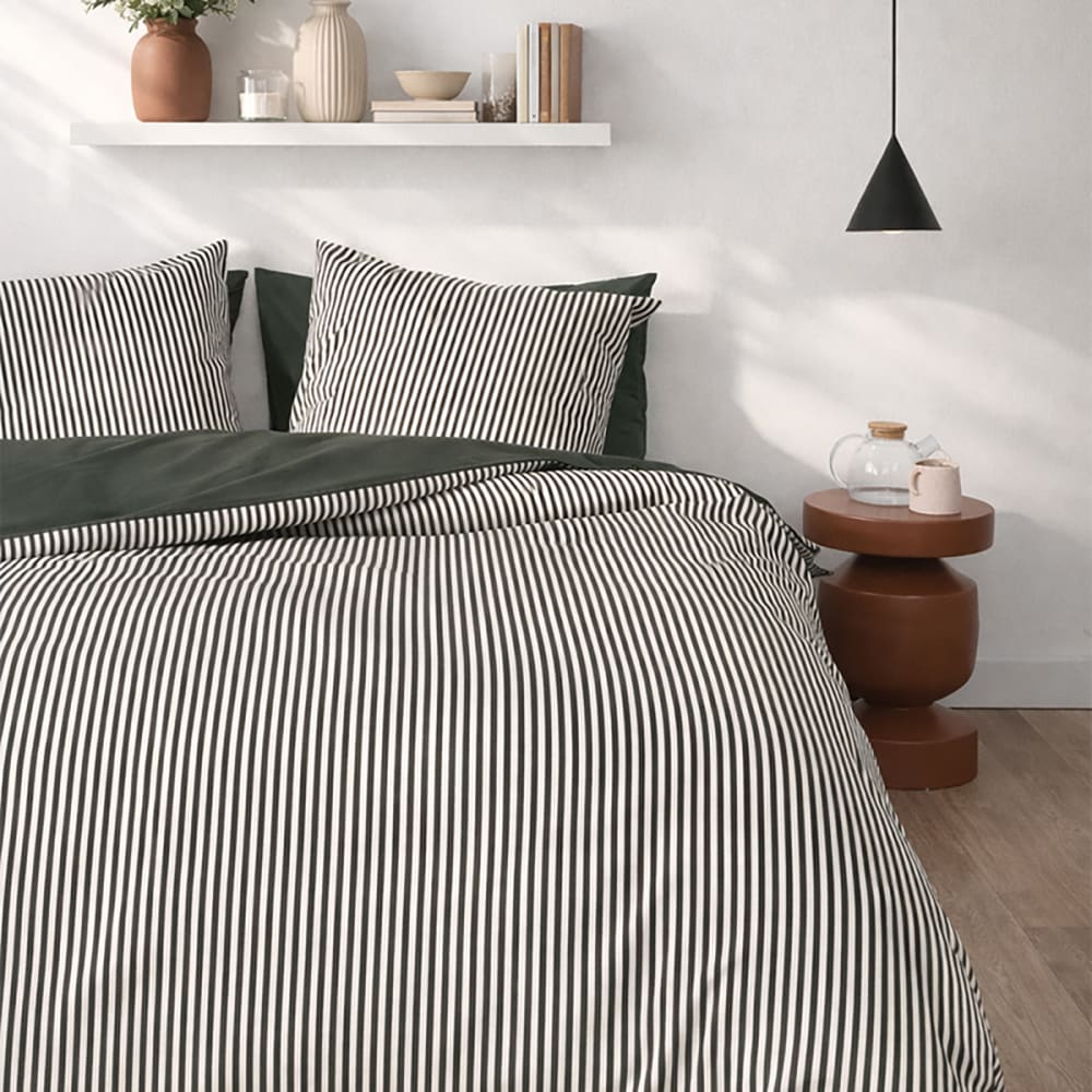 Parure de lit en percale de coton bio kaki 240x220 Parure de lit en percale de coton bio kaki 240x220