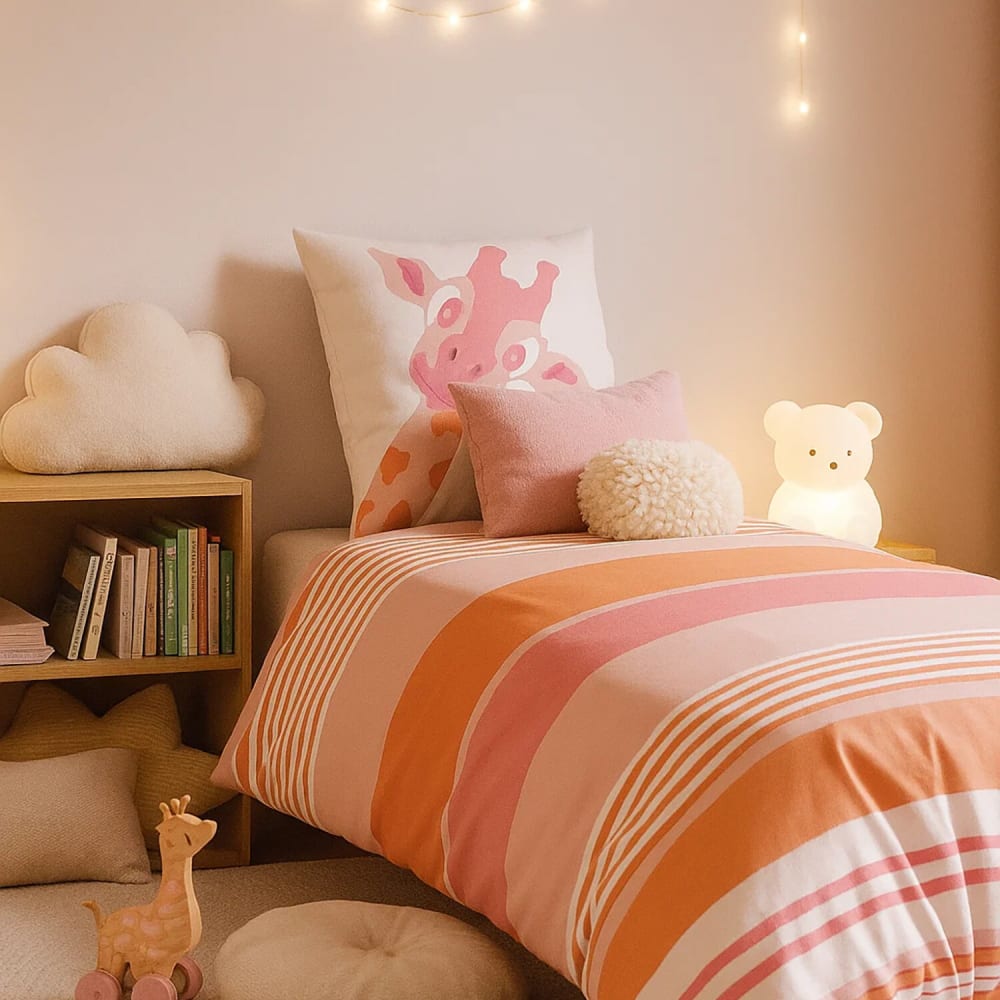Parure de lit enfant coton imprimée + taie 140x200 cm