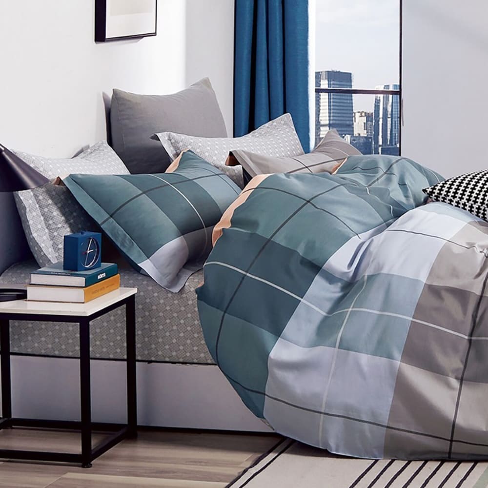 Parure housse de couette 100% percale de coton + 2 taies 240x220 cm - Maisons du Monde