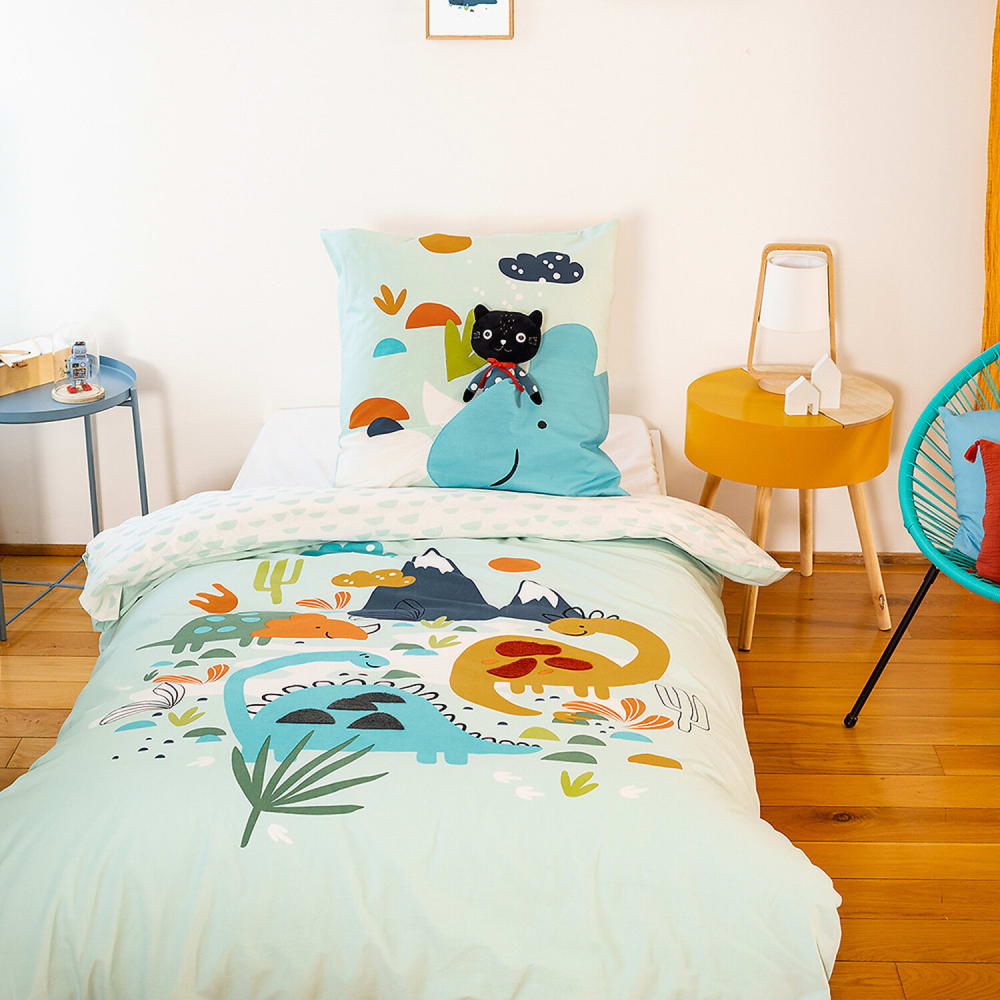 Parure de lit enfant en polycoton imprimée + 1 taie 140x200 cm