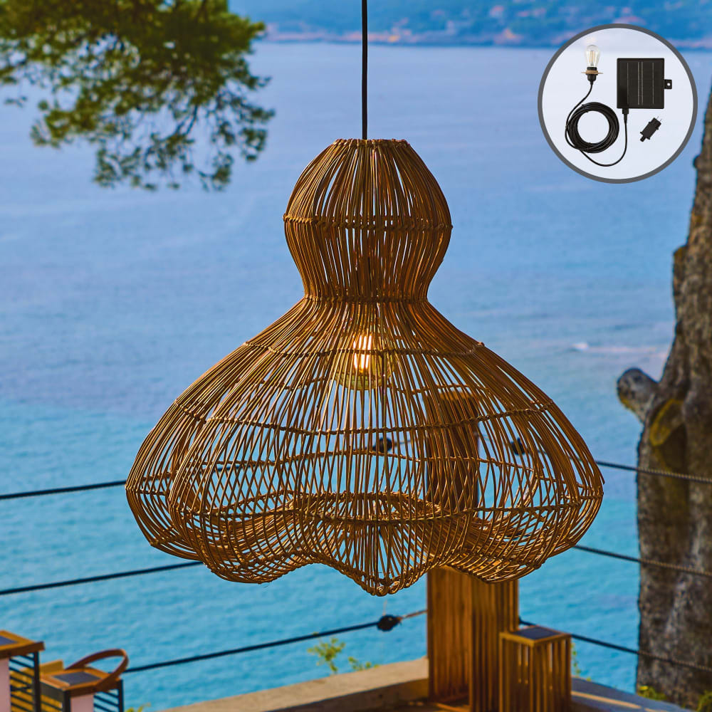 LUMISKY Solaranhänger Beige d60cm Beige Rattan
