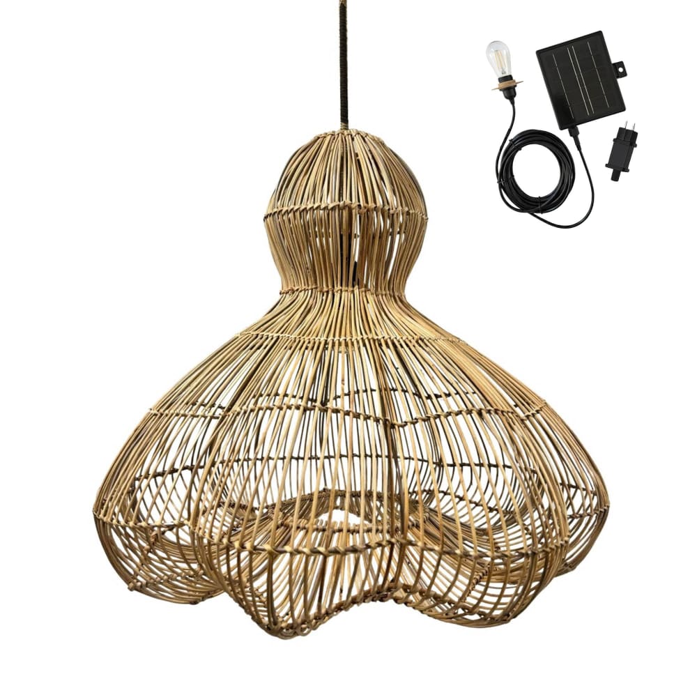 Suspension solaire Rotin Beige d60cm