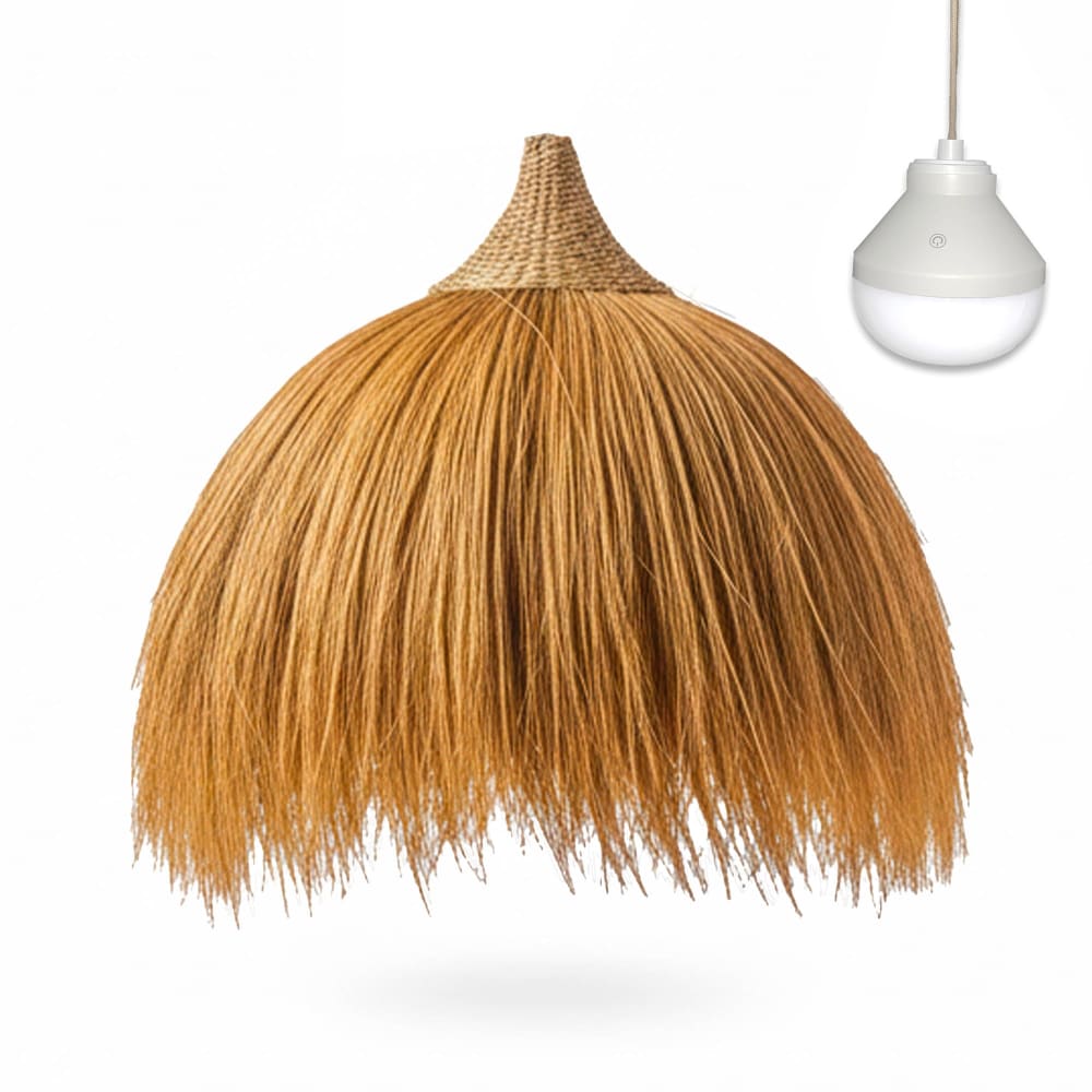 Suspension sans fil Herbe de Rayung Beige d80cm