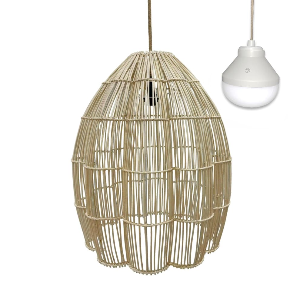 Suspension sans fil Rotin Beige d50cm