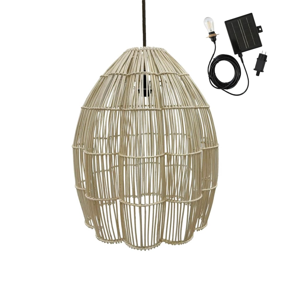 Suspension solaire Rotin Beige d50cm