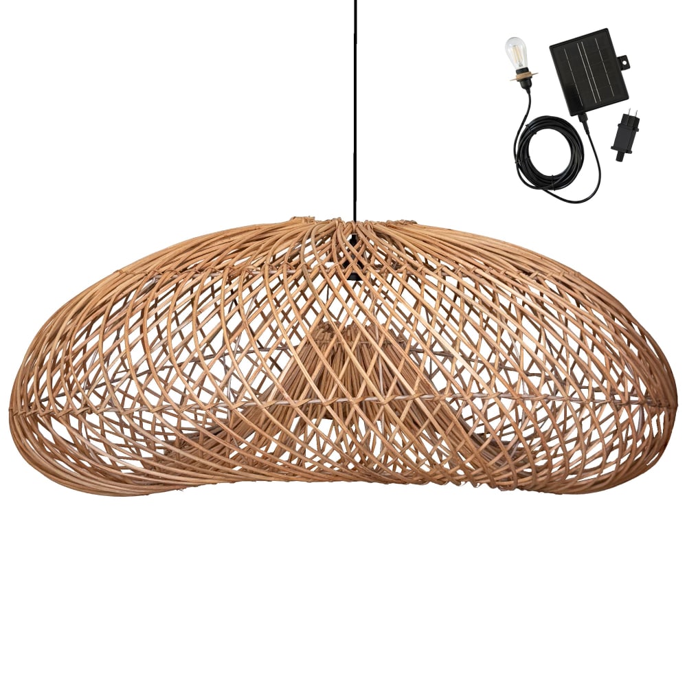 Suspension solaire Rotin Beige d80cm