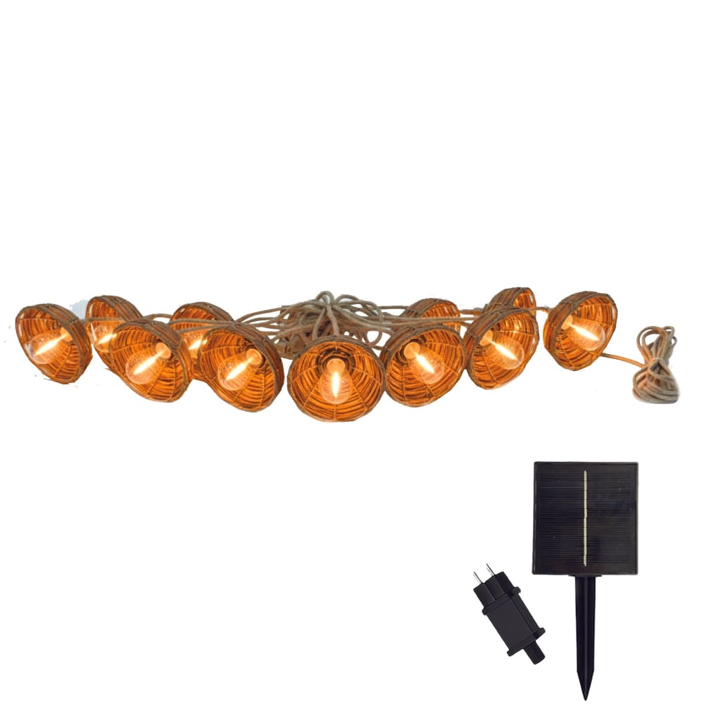 Guirlande solaire Hybride Polyrotin Beige 8m