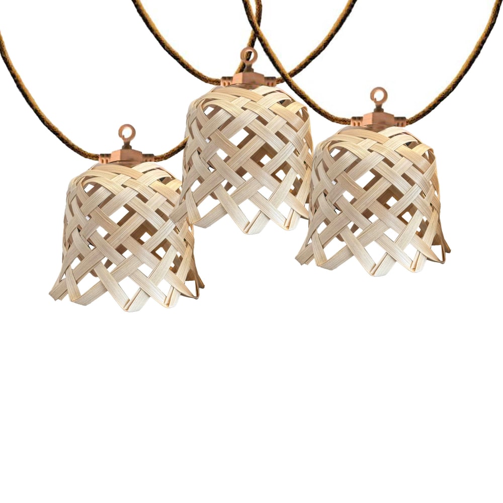 Guirlande solaire Hybride Bambou Beige 8m