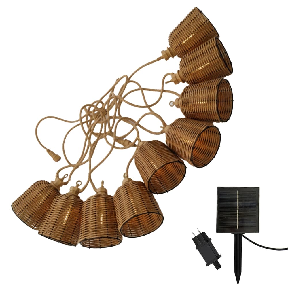 Guirlande solaire Hybride Polyrotin Marron 8m
