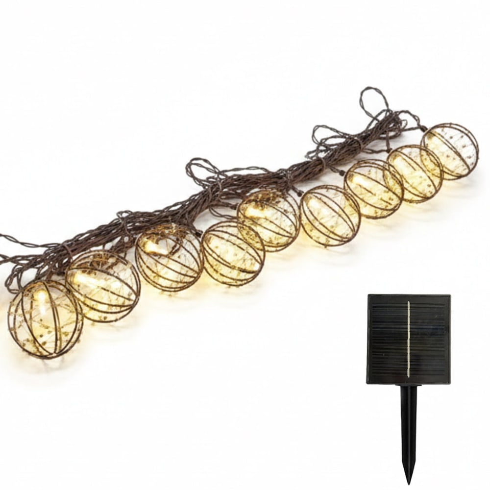 Guirlande Solaire Plastique Marron 4m