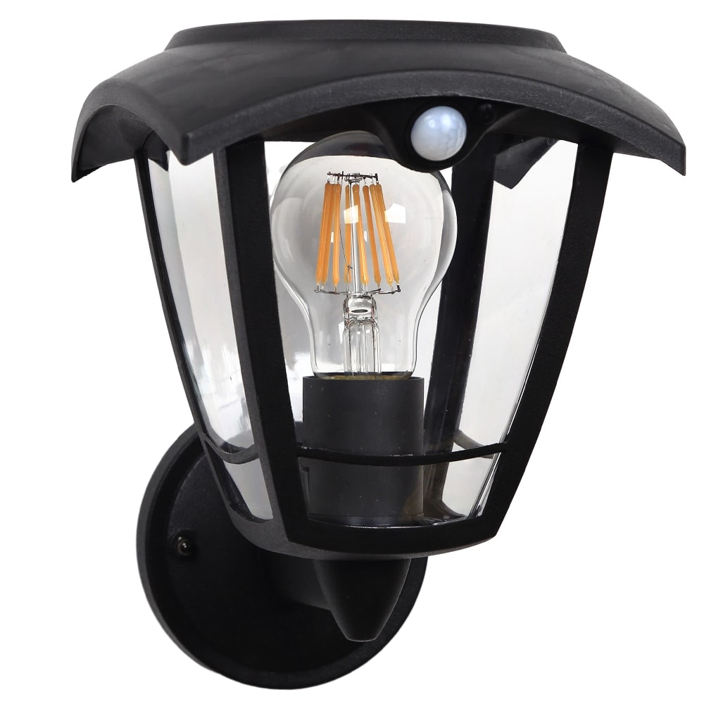 Applique murale solaire sensor Plastique Noir h22cm