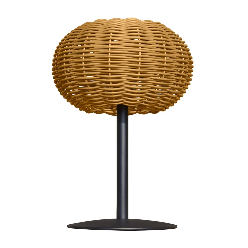 Lampe de table solaire Polyrotin Beige h25cm