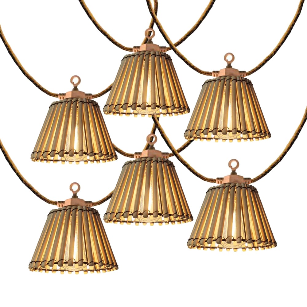 Guirlande solaire Hybride Bois Beige 13m