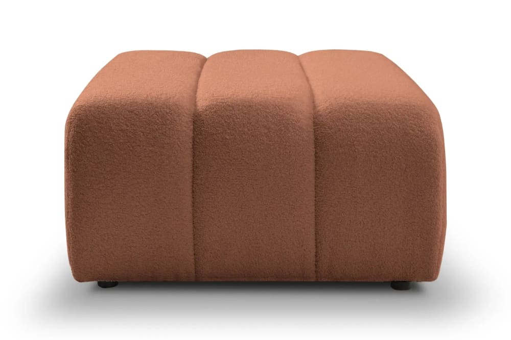 Pouf en tissu bouclette terracotta 75x82x41