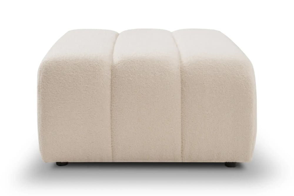 Pouf en tissu bouclette beige 75x82x41