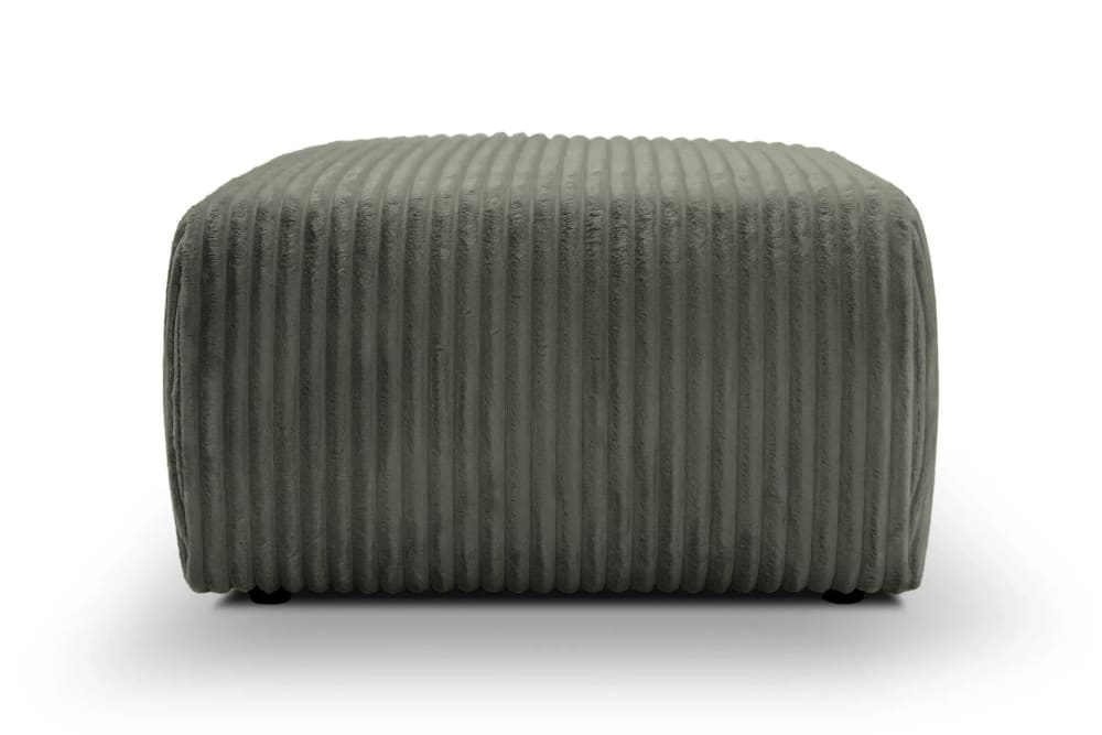 Pouf en velours côtelé vert 74x74x41