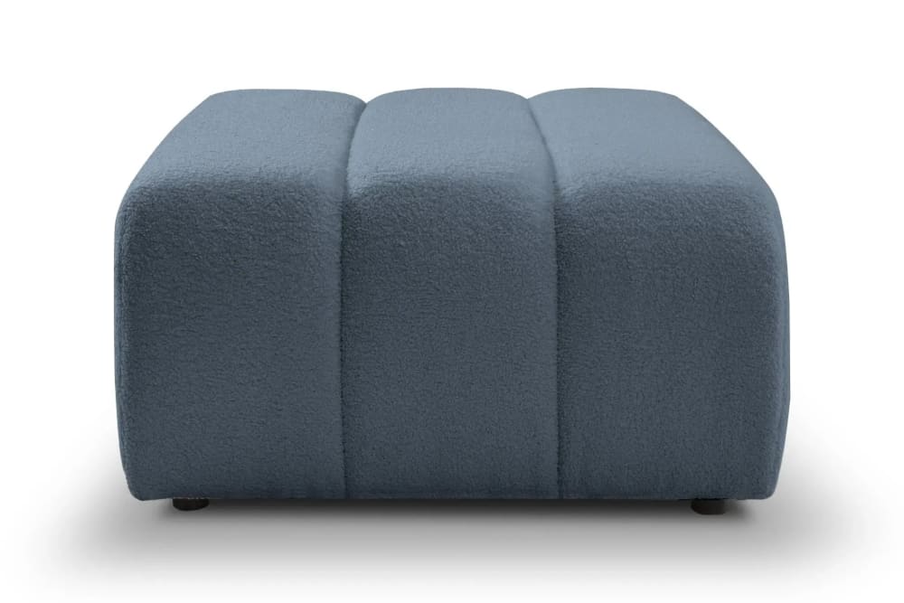 Pouf en tissu bouclette bleu 75x82x41