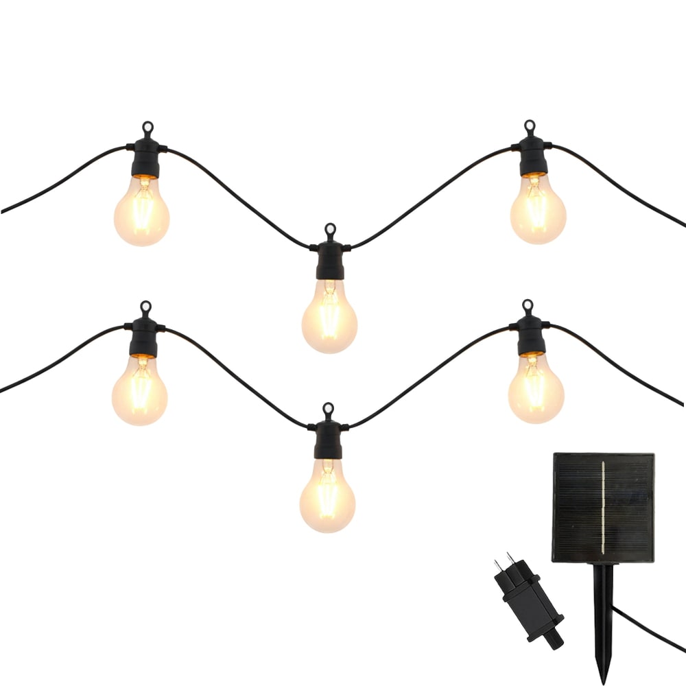 Lot de 2 Guirlandes solaires PVC Transparent 15m