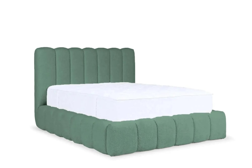 Lit coffre tissu chenille