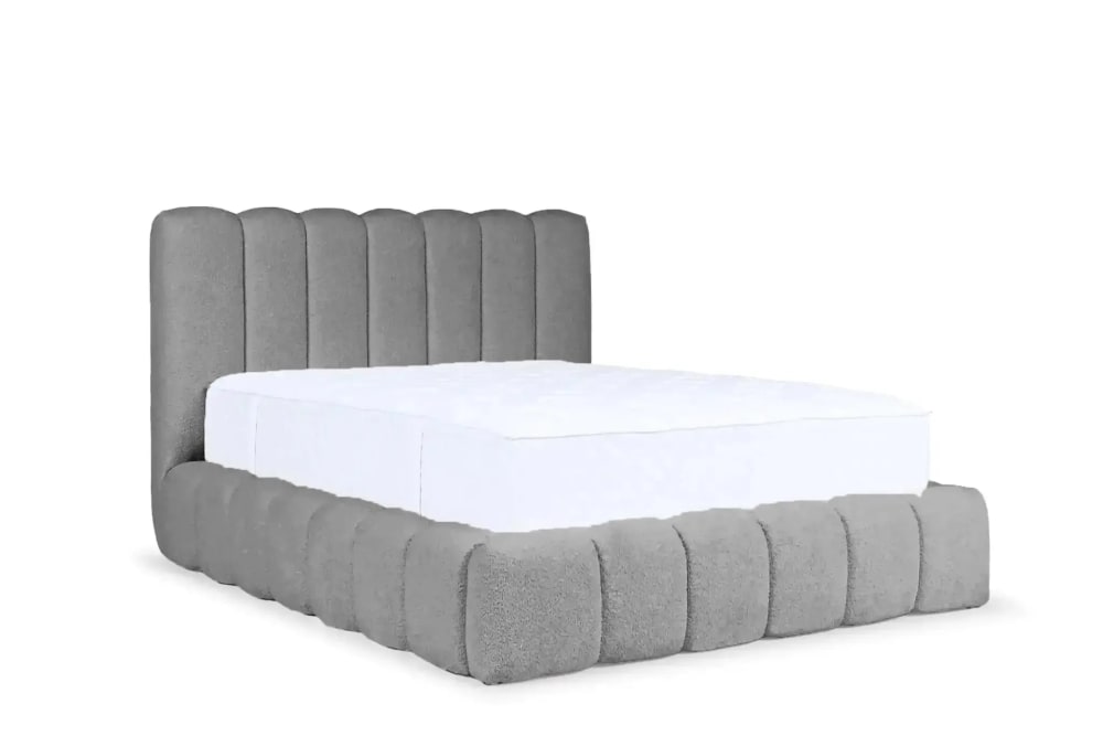 Lit coffre tissu chenille